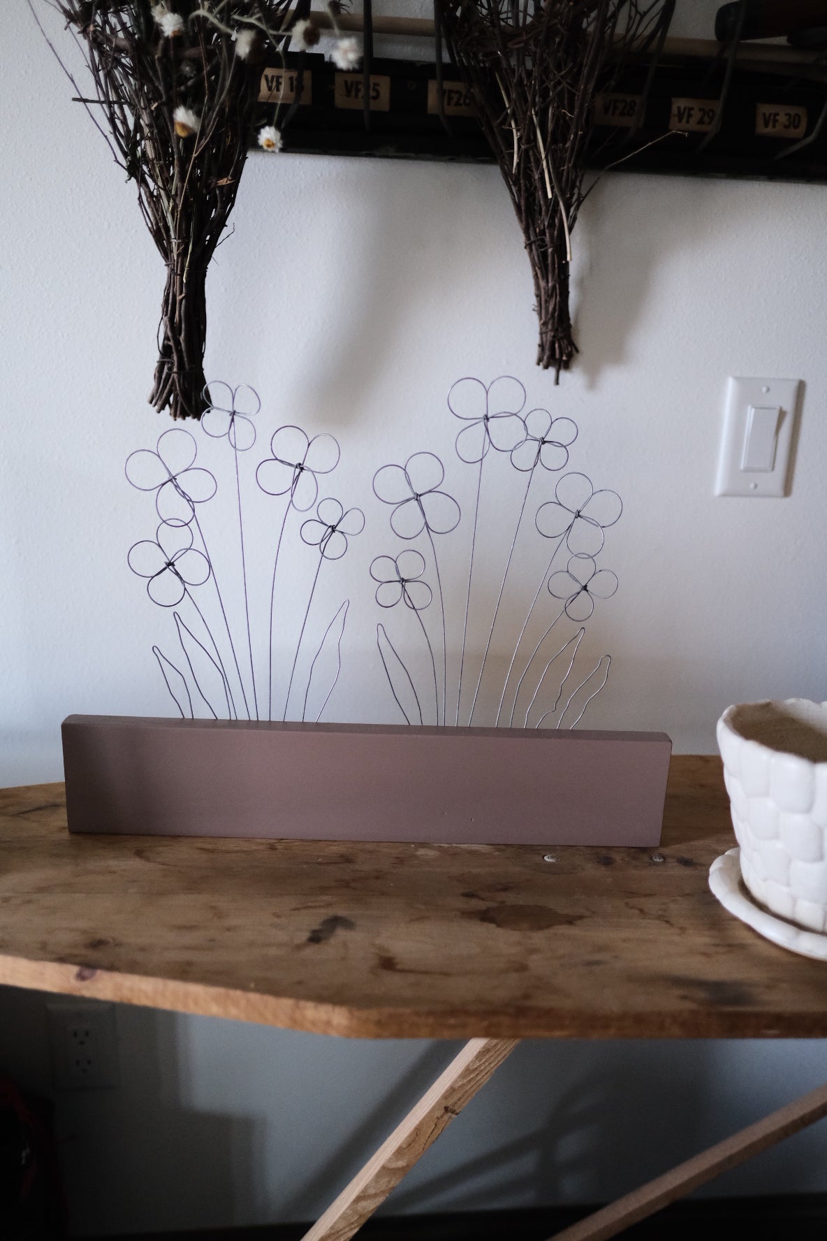 Mauve Trim with Dainty Flowers