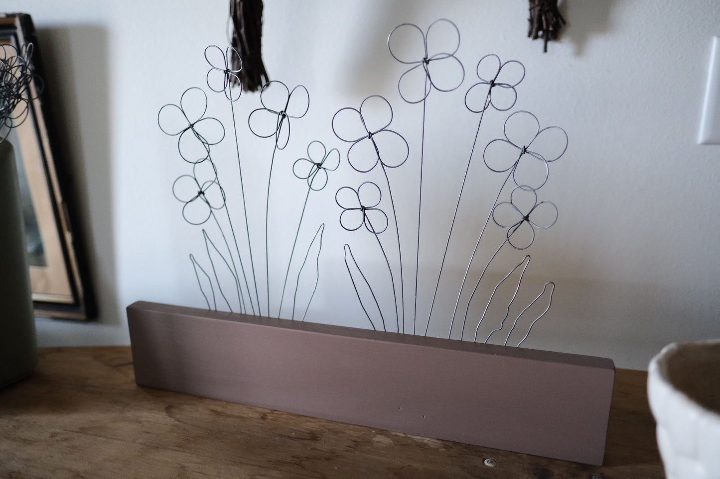 Mauve Trim with Dainty Flowers