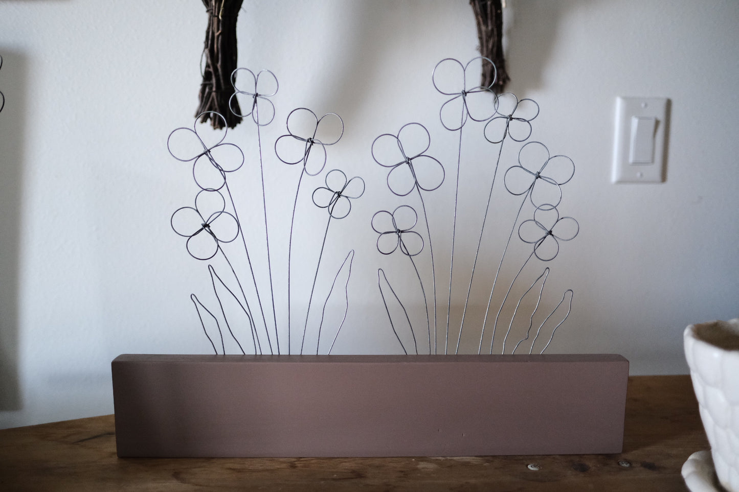 Mauve Trim with Dainty Flowers